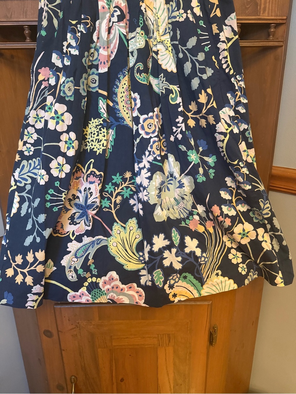 J.Crew Floral A-Line Skirt in floral Symphony, print Navy and Pastel Colors 2 - Picture 5 of 9